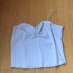 Ruched front white tank